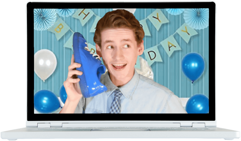 drew blue shoes virtual birthday party magician