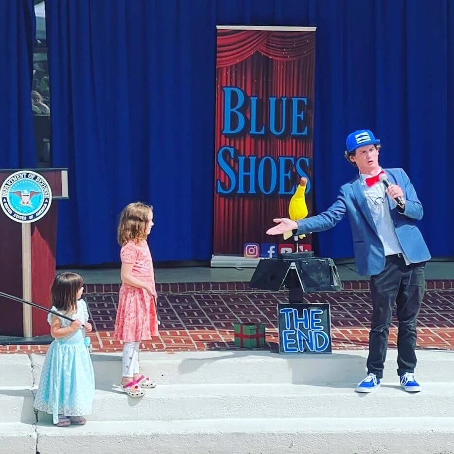 Drew Blue Shoes performs at the Pentagon 2023